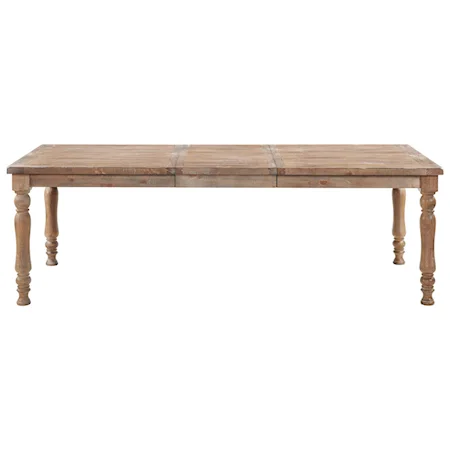 Relaxed Vintage Dining Table with Self-Storing Leaf